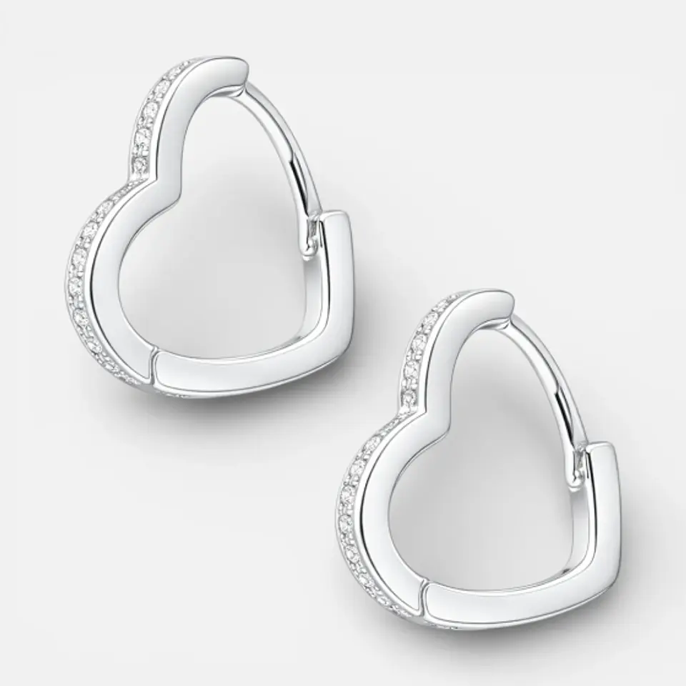 Argolla Huggie Corazón Circones 13x15 mm 1