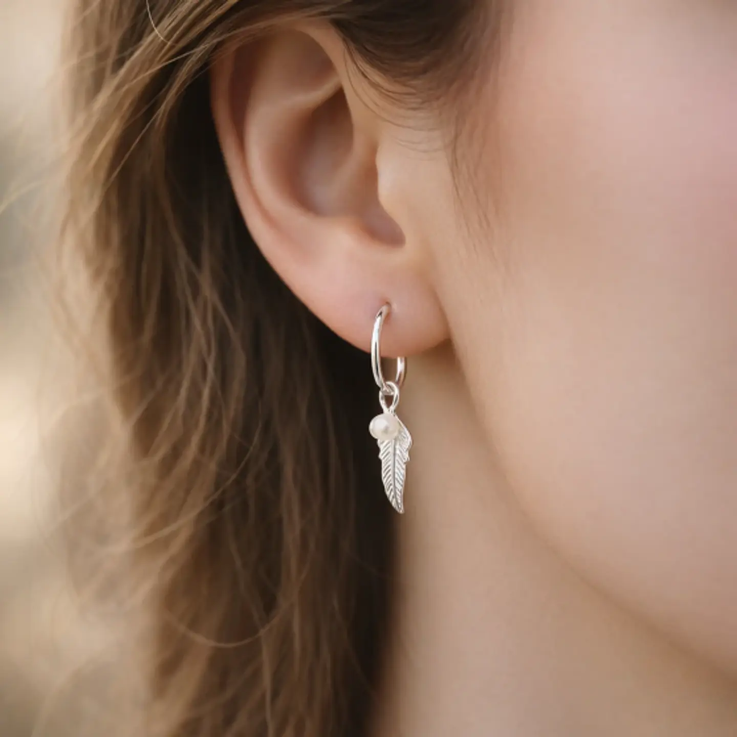 Argolla Perla Pluma 14 mm 2