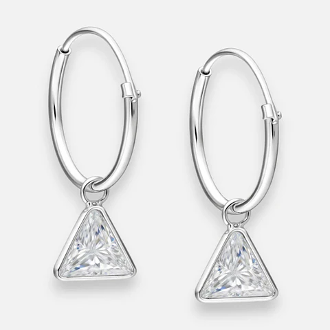 Argolla Triangulo Circón 14 mm