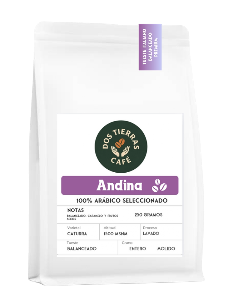 Andina 100% arábico seleccionado 250 gramos (en grano) 1