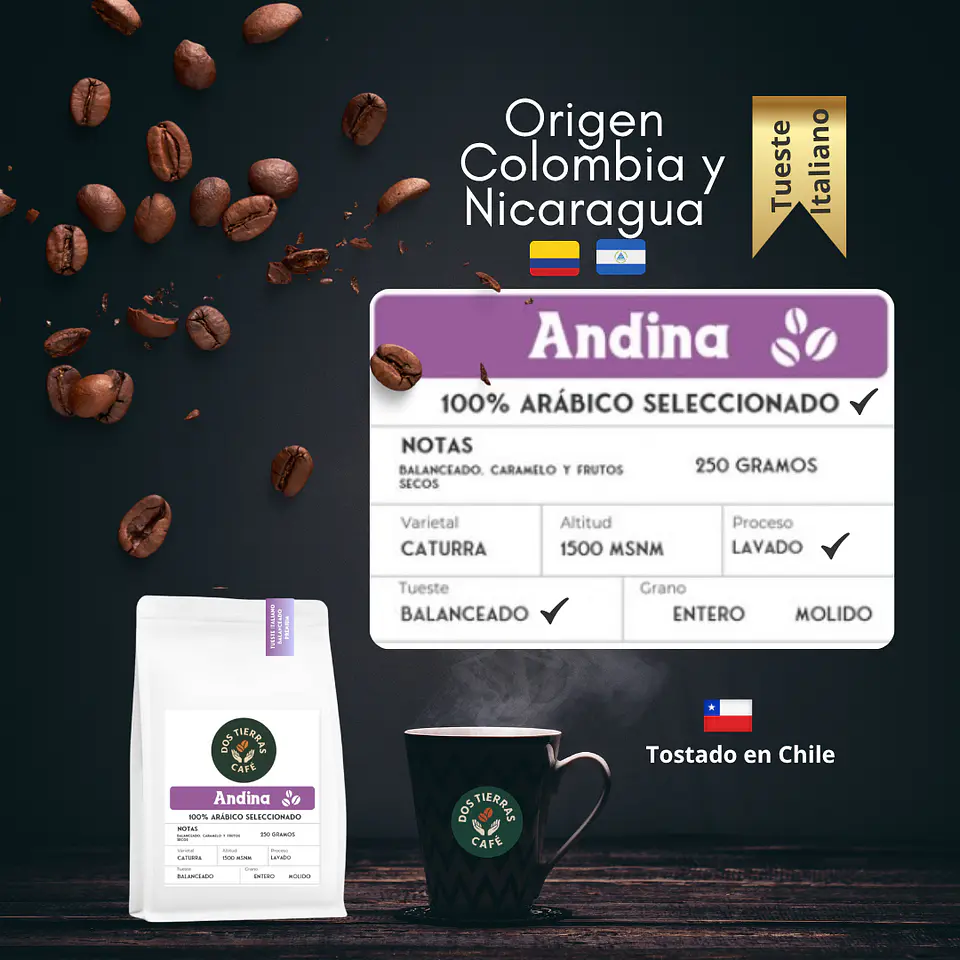 Andina 100% arábico seleccionado 250 gramos 2