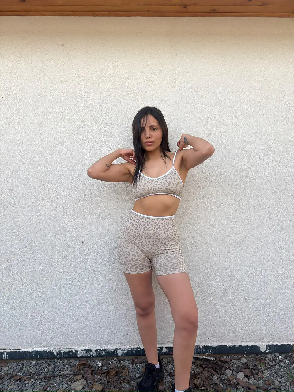 Conjunto Deportivo Top + Short Biker Animal Print 2