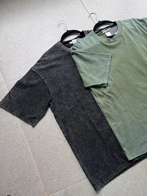 Polera Oversized Acid Wash – 100% Algodón Prelavado