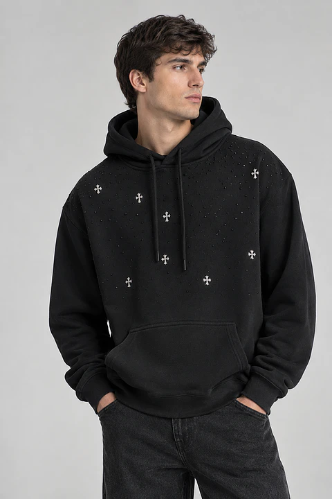 Polerón Hoodie Oversize Premium | Estilo Urbano con Apliques