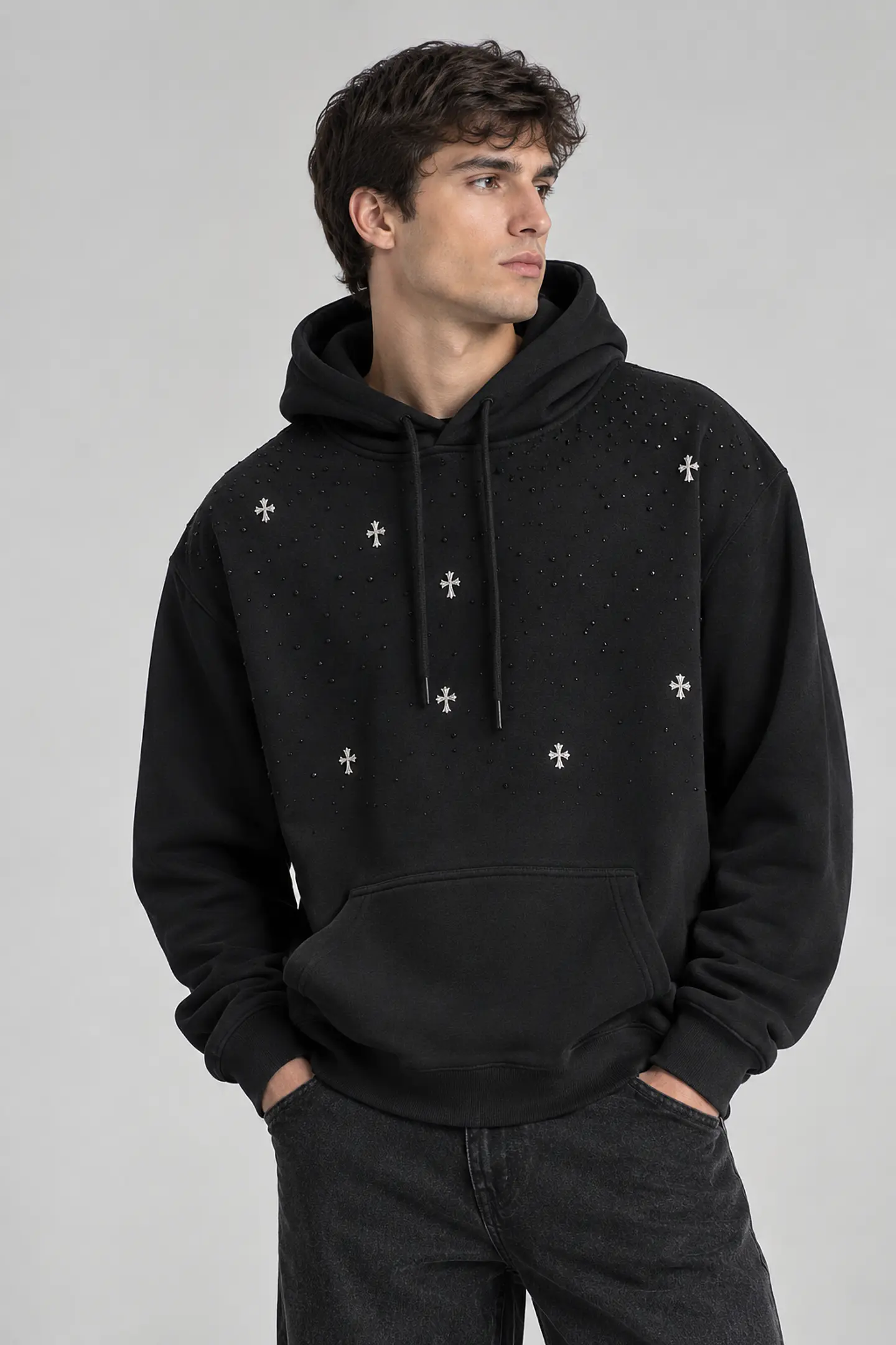 Polerón Hoodie Oversize Premium | Estilo Urbano con Apliques 1