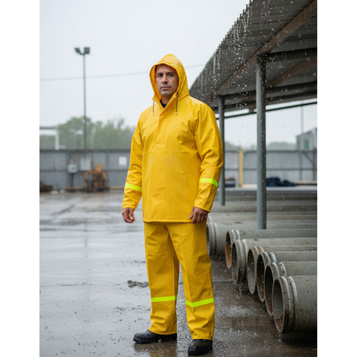 Conjunto Impermeable de PVC 2 Piezas Con Cremallera Y Velcro Dotación  3