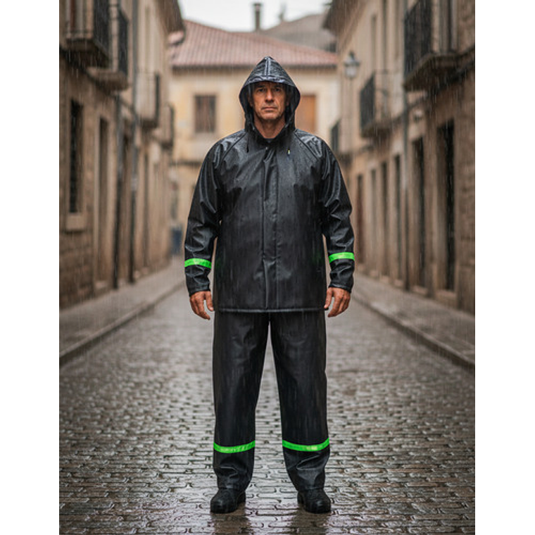 Conjunto Impermeable de PVC 2 Piezas Con Cremallera Y Velcro Dotación  6