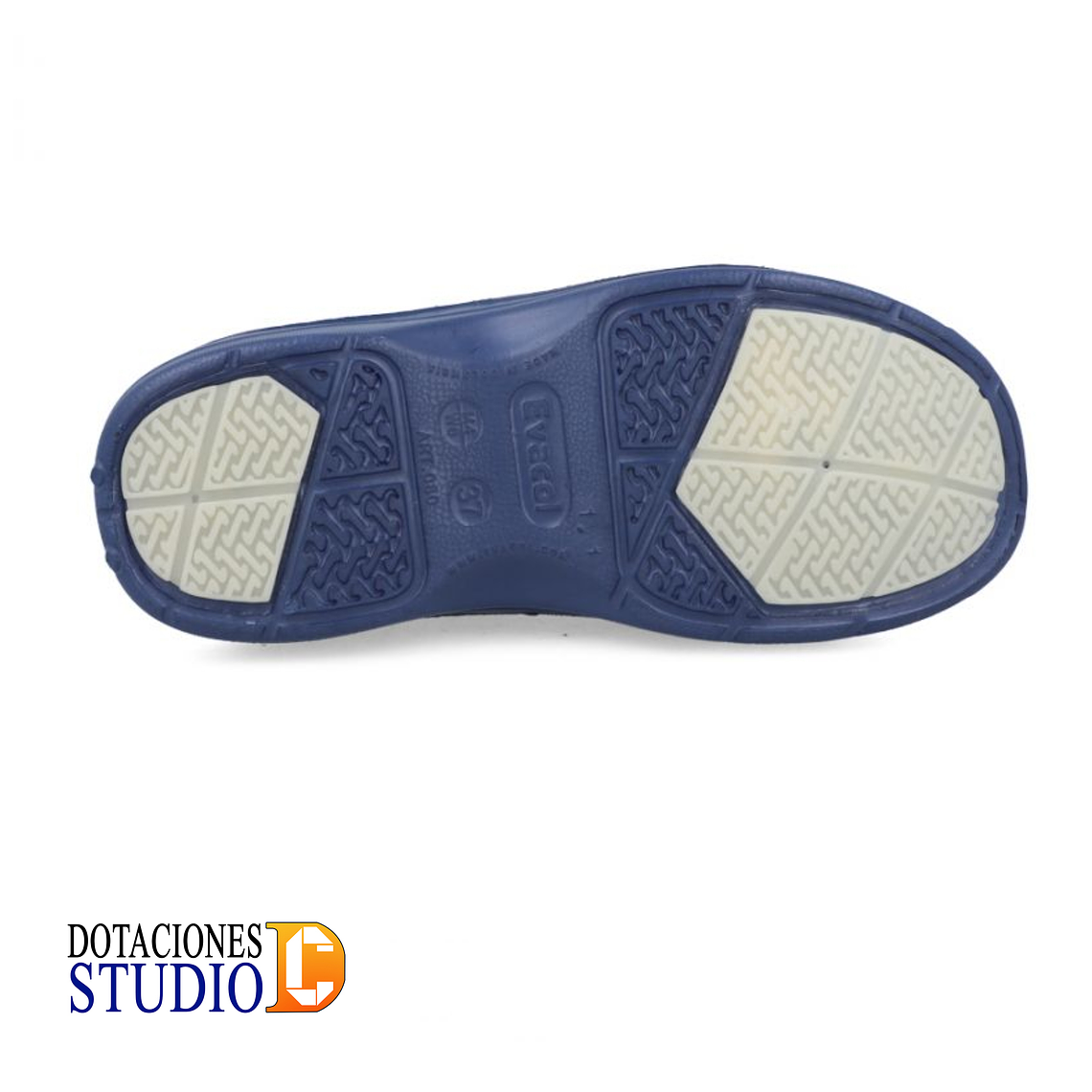 Zapato Evacol Antideslizante Ref. 080 Negro, Blanco Y Azul 12