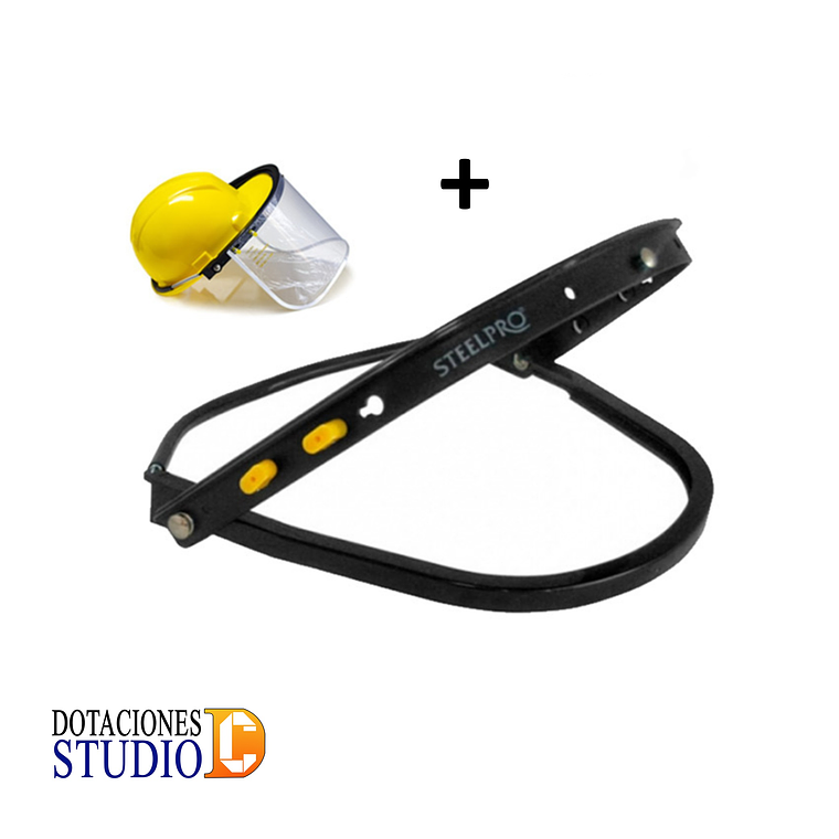 Combo Visor Y Adaptador Steelpro Para Casco De Seguridad 1