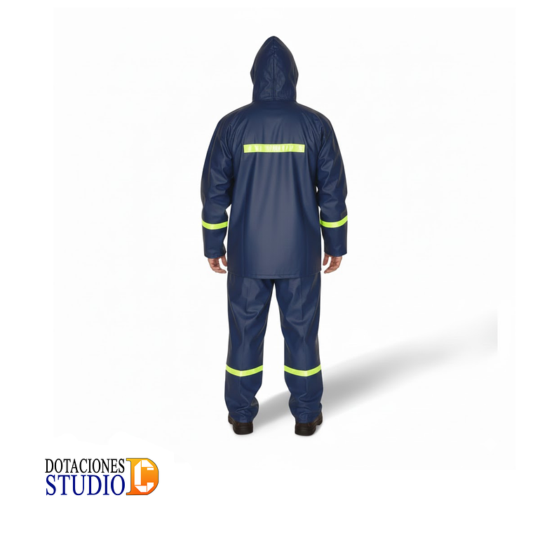 Conjunto Impermeable de PVC 2 Piezas Con Cremallera Y Velcro Dotación  8