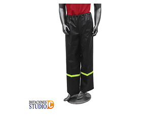 Pantalón Impermeable PVC Negro Reflectivo Calibre 18