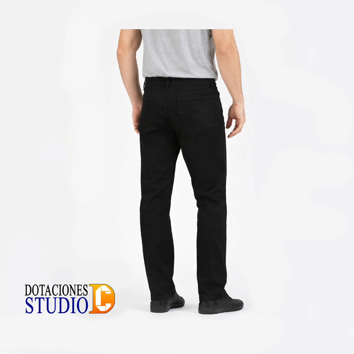 Pantalón Jean Licrado Negro para Hombre 2
