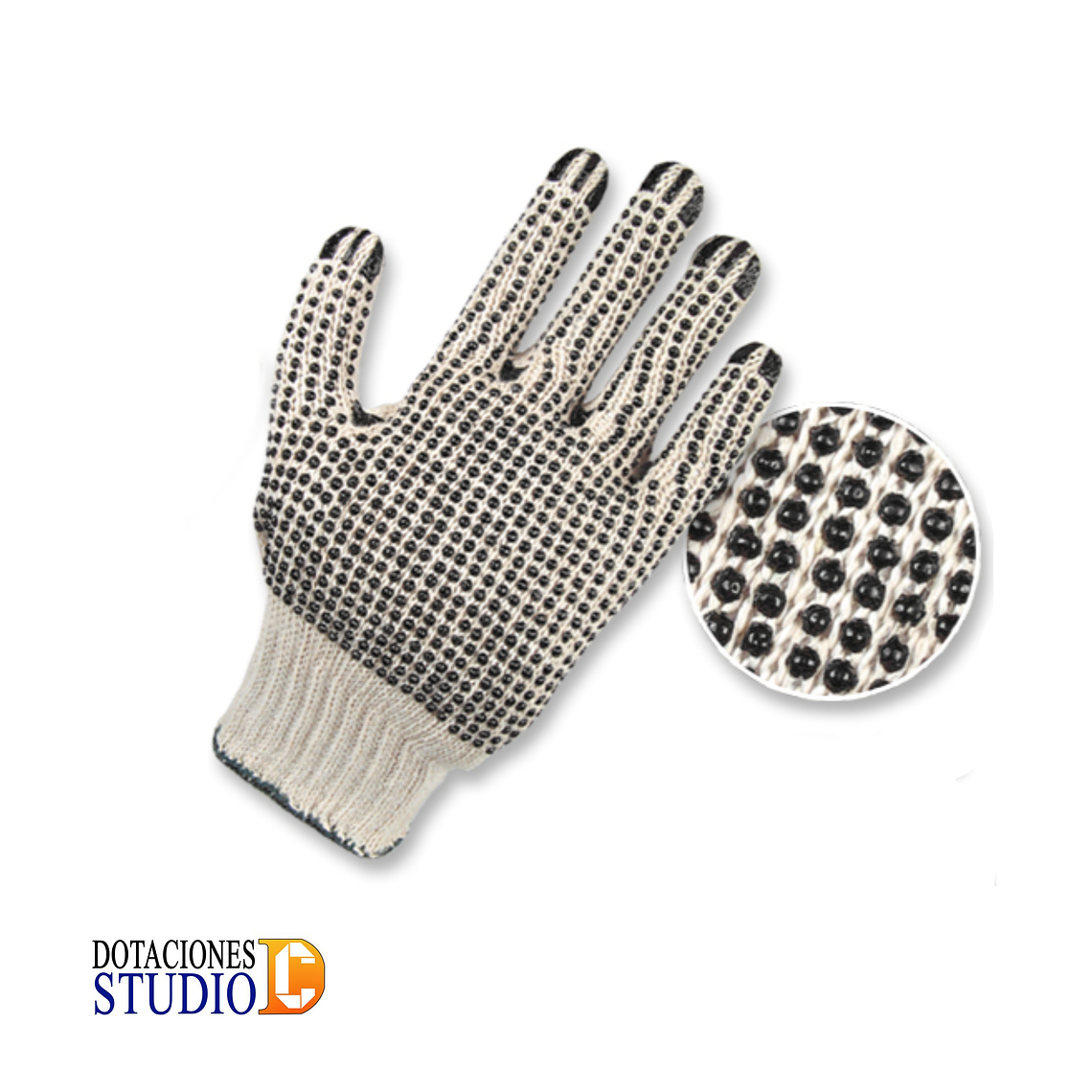 Guantes Hilaza con Puntos PVC 2 Caras Grip Zubiola 2