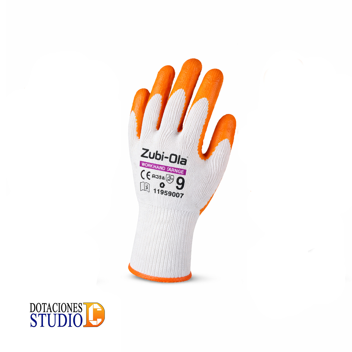 Guantes Polycotton Recubiertos en Látex Workhand Orange 1