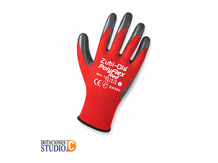 Guantes Poliéster con Nitrilo Dip Normal Polyflex Red
