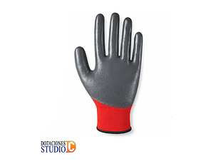 Guantes Poliéster con Nitrilo Dip Normal Polyflex Red