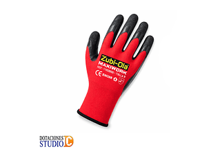 Guantes Poliéster Recubiertos en Látex Dip Normal Maxiwork Red