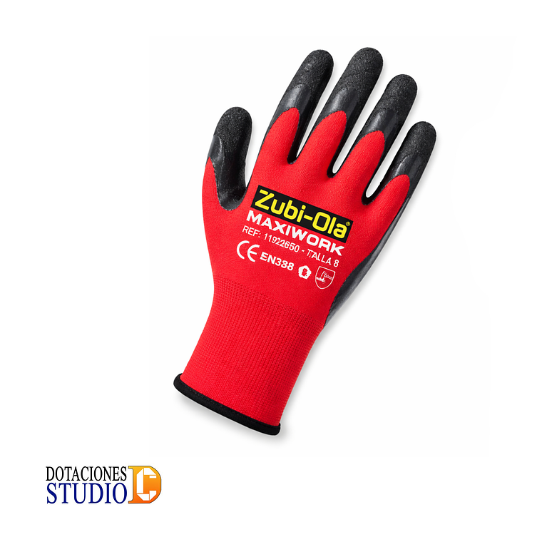 Guantes Poliéster Recubiertos en Látex Dip Normal Maxiwork Red 1
