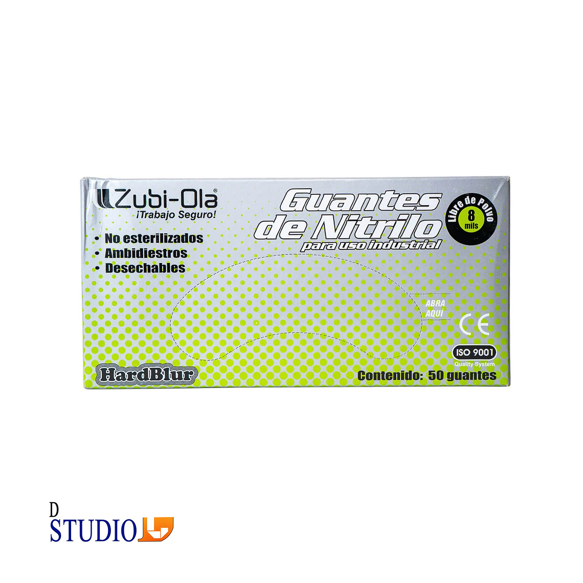 Guantes Nitrilo Azul 8 mils Caja Dispensador 50 unidades 4