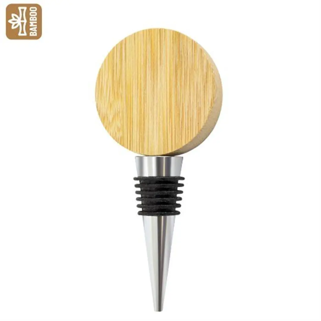 Rolha Tampa Garrafas Abre-Cápsulas Bambu Natural Metal ALLIUM 2