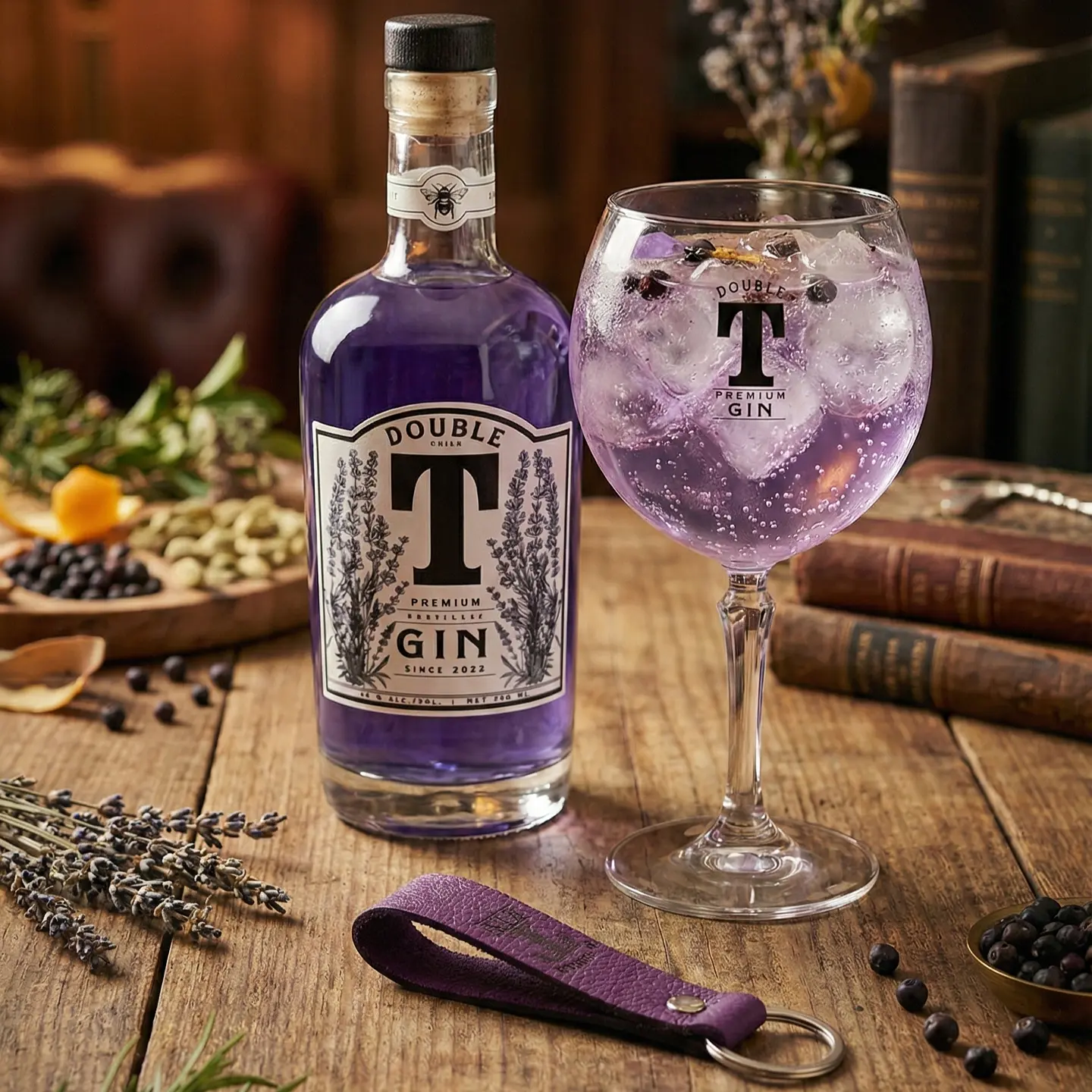 Llavero de Cuero Premium Double T | Accesorio Gin Artesanal Chileno 1