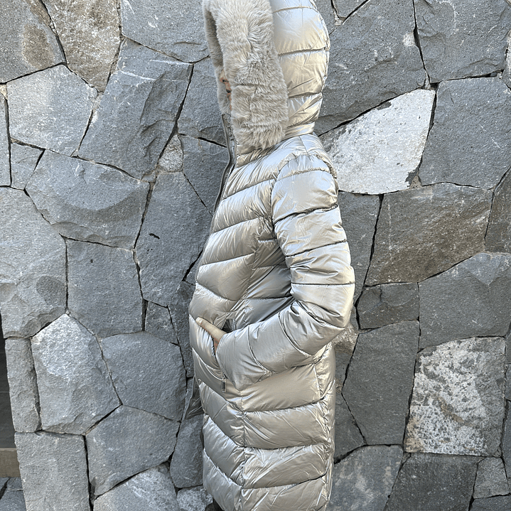 Parka Metalizada Gorro Piel Desmontable 13