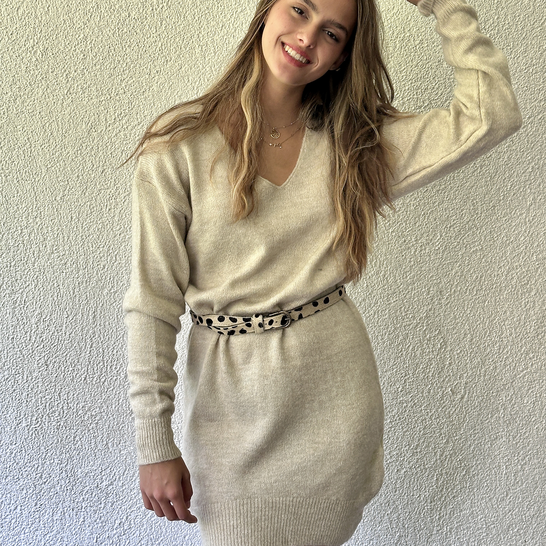 Vestido Tejido Cuello en V 3