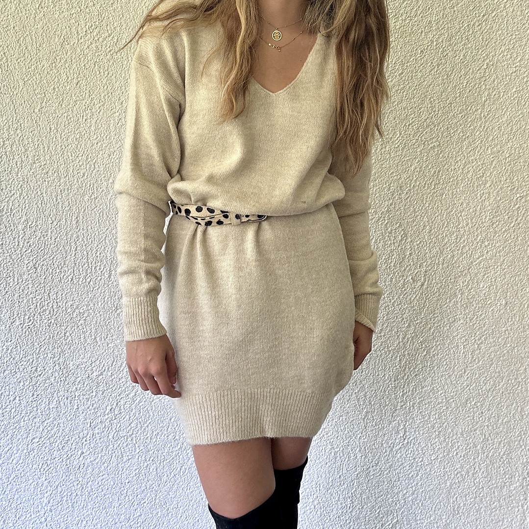 Vestido Tejido Cuello en V 4