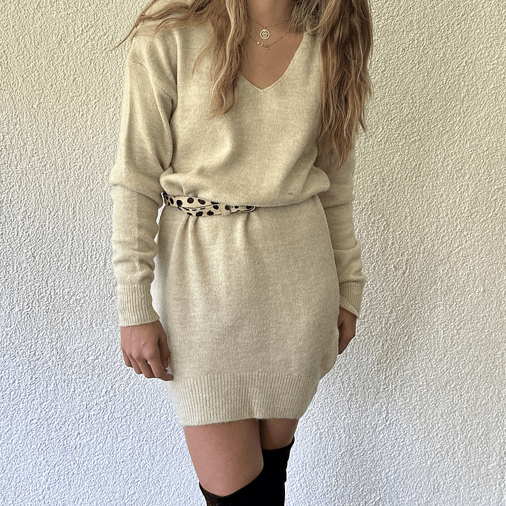 Vestido Tejido Cuello en V 4