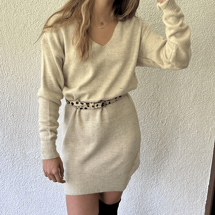 Vestido Tejido Cuello en V 7