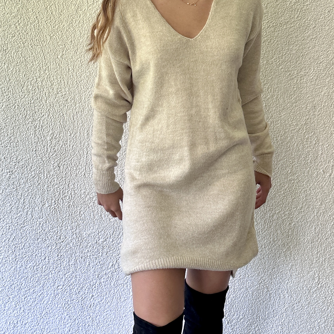 Vestido Tejido Cuello en V 9