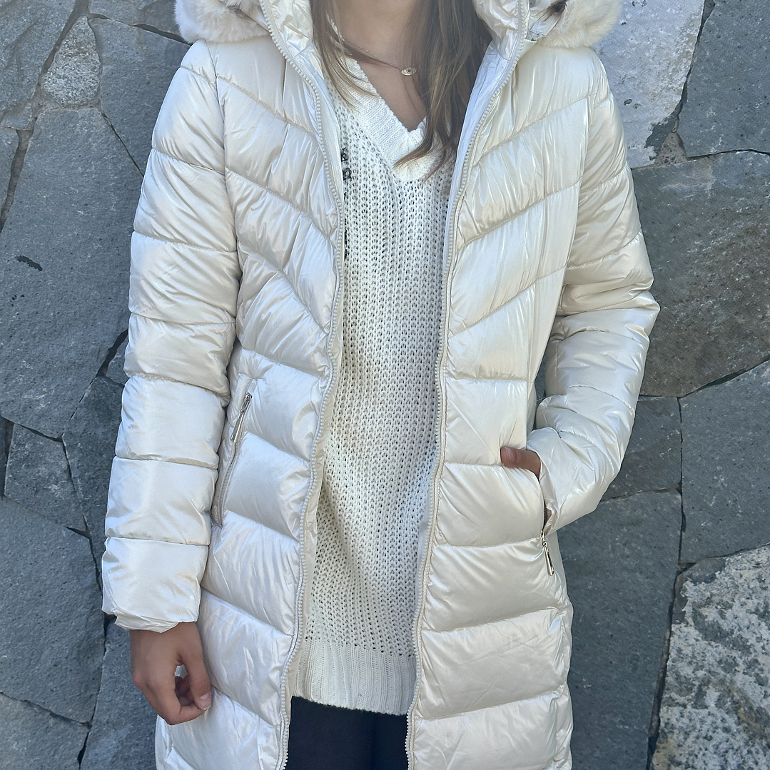 Parka Metalizada Gorro Piel Desmontable 14