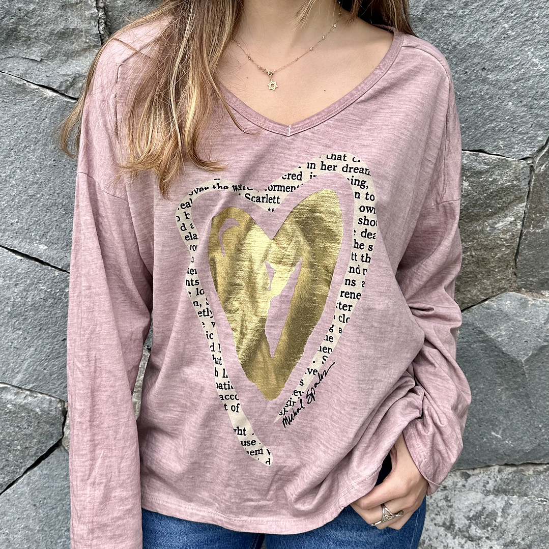 Polera Manga Larga Corazon Letras 7