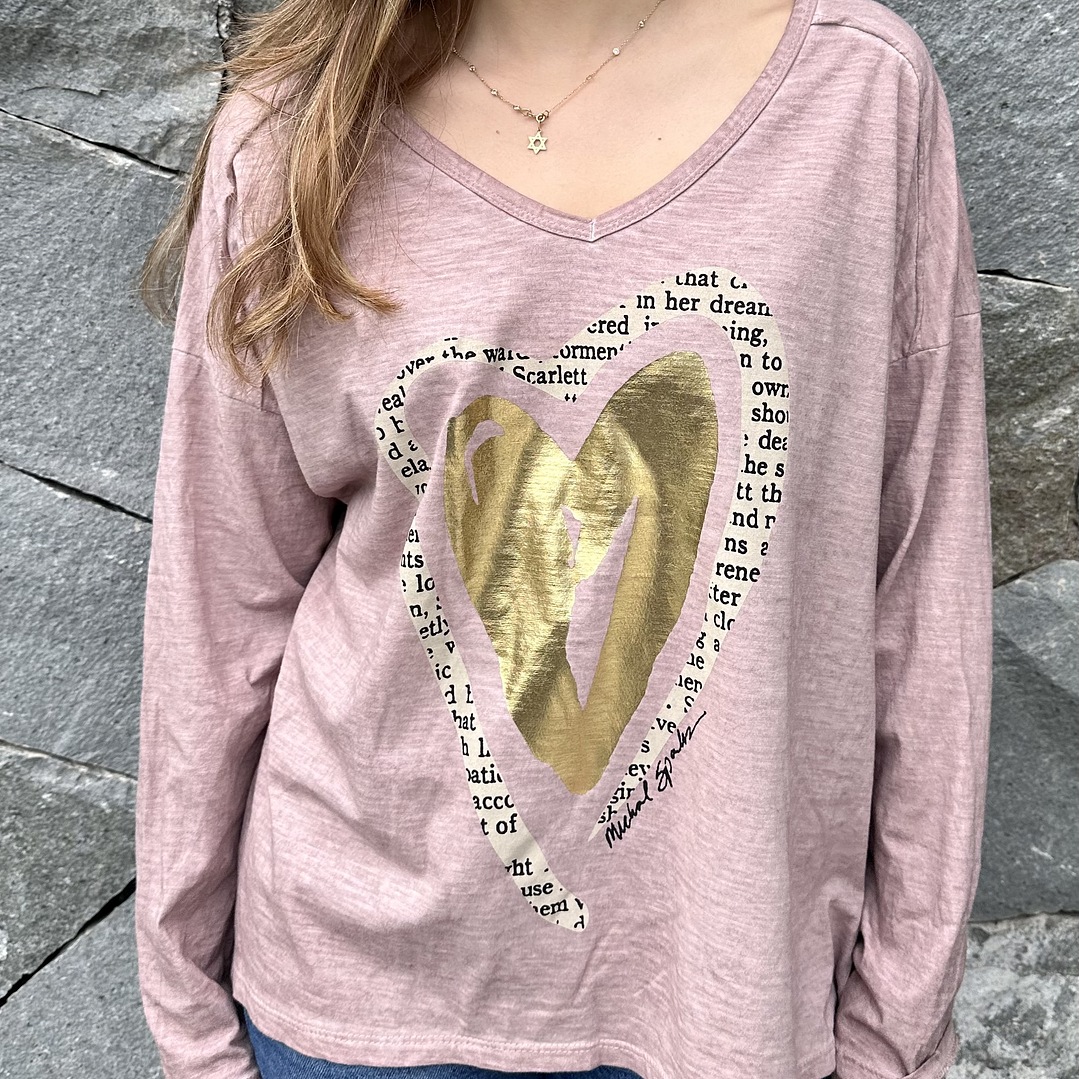 Polera Manga Larga Corazon Letras 8