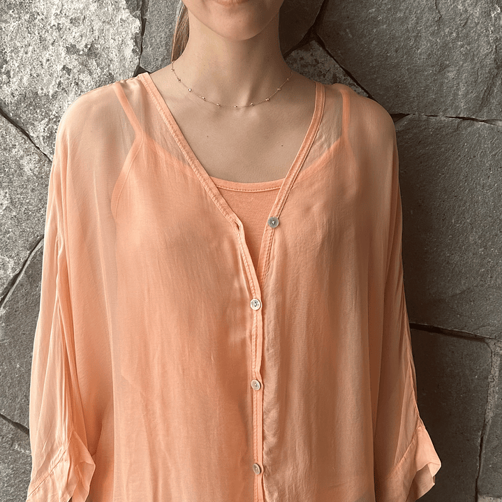 Blusa  Seda Botones  y Polera  6