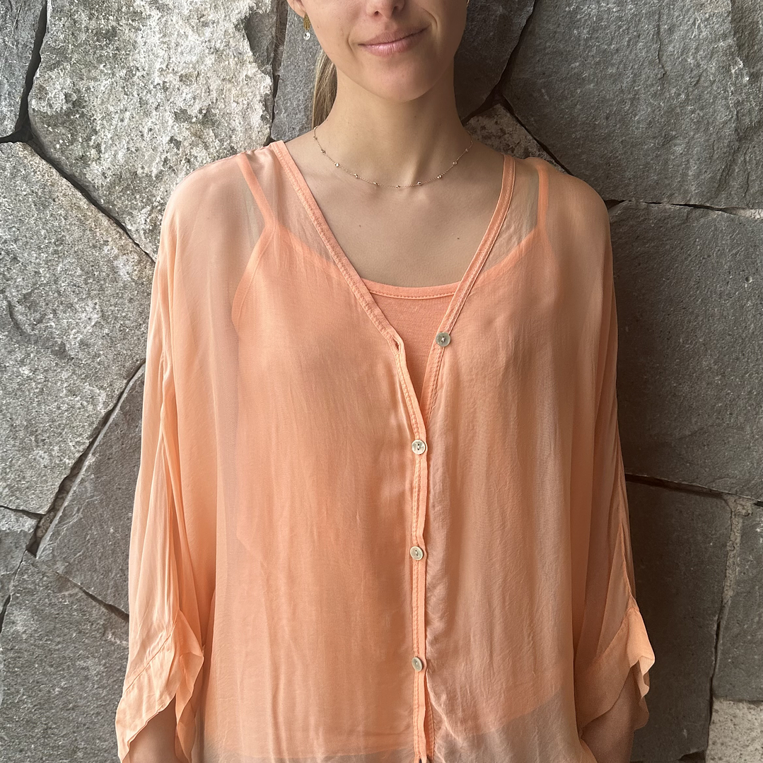 Blusa  Seda Botones  y Polera  7