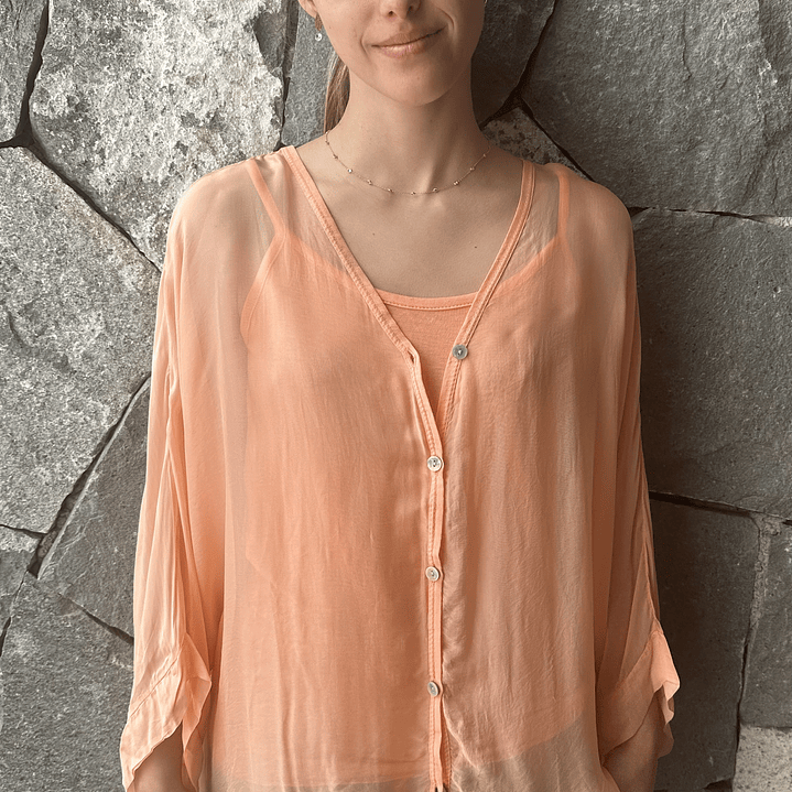 Blusa  Seda Botones  y Polera  7