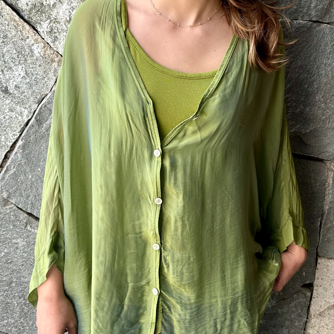 Blusa  Seda Botones  y Polera  2