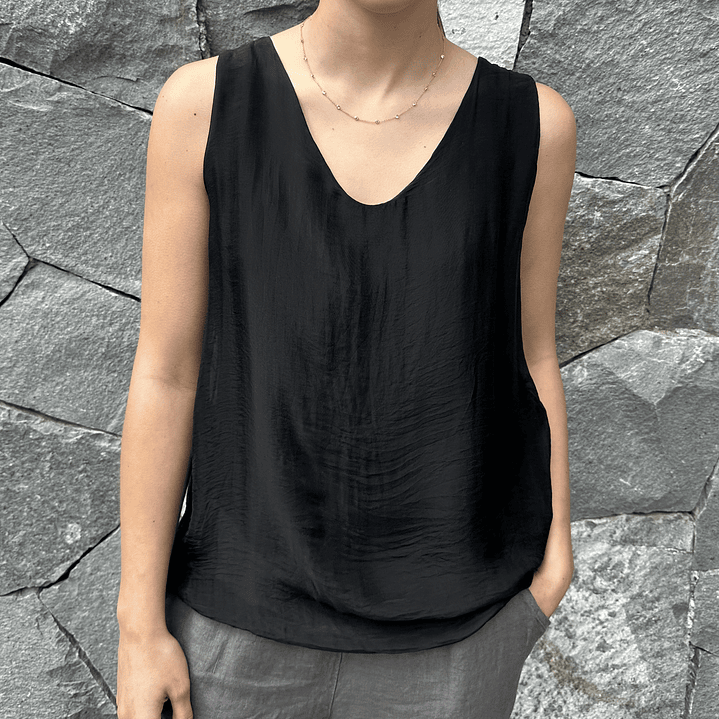 Polera de Seda Sin Mangas 1