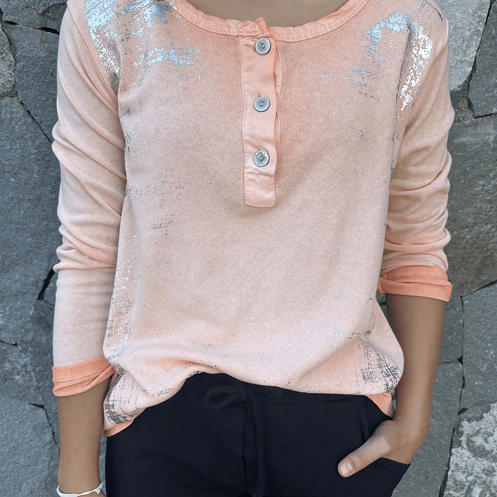 POLERA MANGA LARGA BOTONES Y FOLIA  6