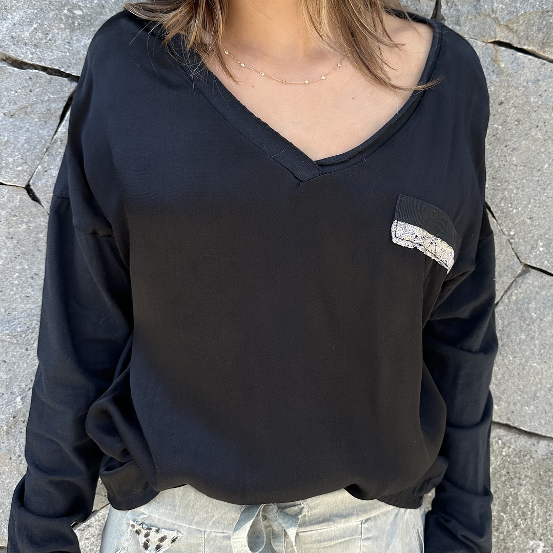 POLERA MANGA LARGA SATEEN Y ALGODON  2