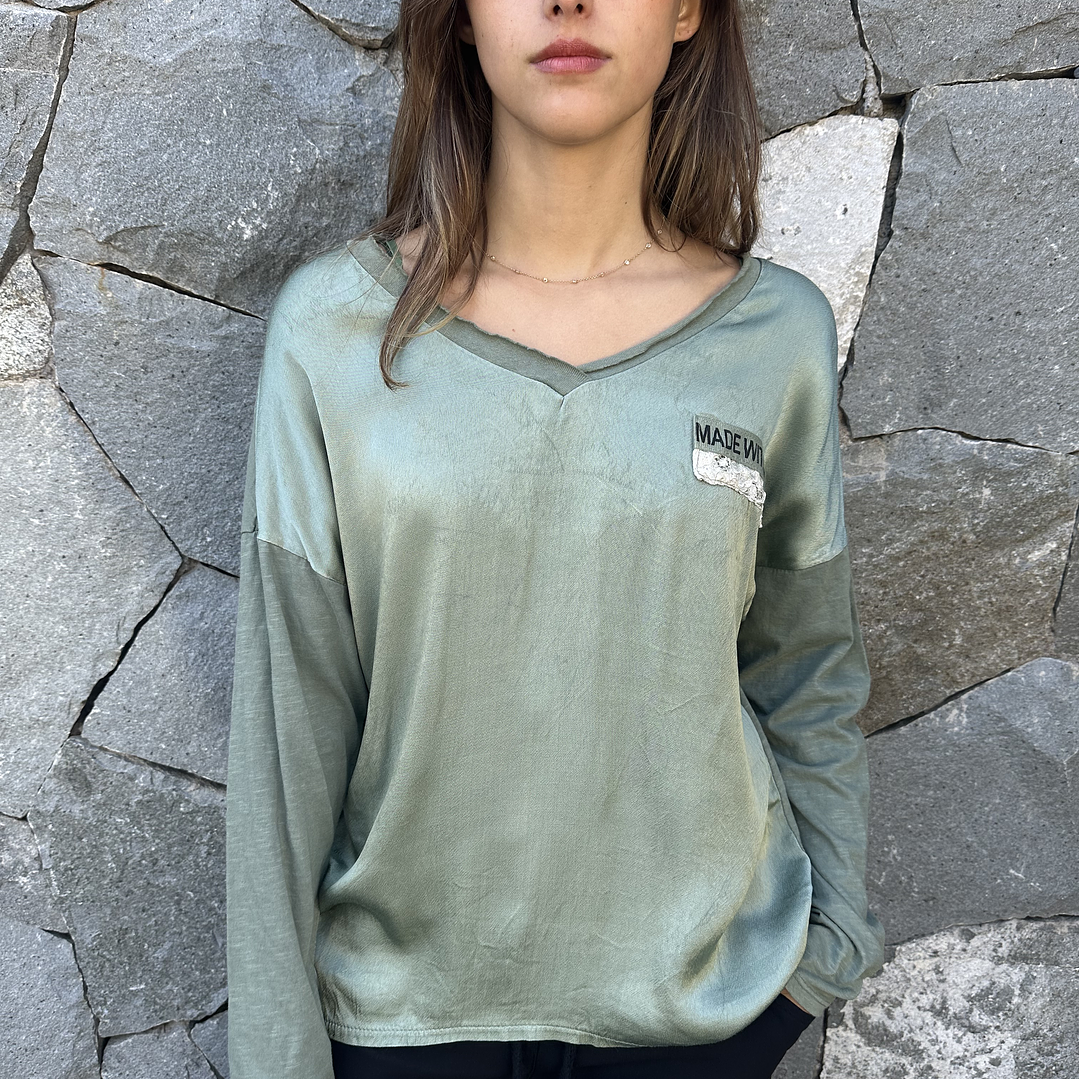 POLERA MANGA LARGA SATEEN Y ALGODON  4