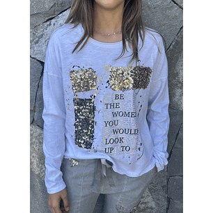 POLERA MANGA LARGA BE THE WOMAN 