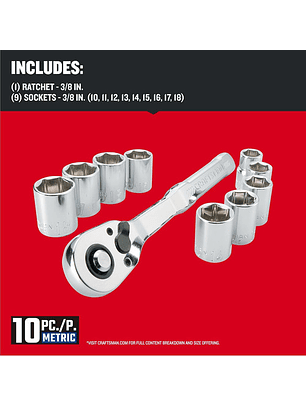Craftsman Juego De Herramientas Mecánicas 10pc 