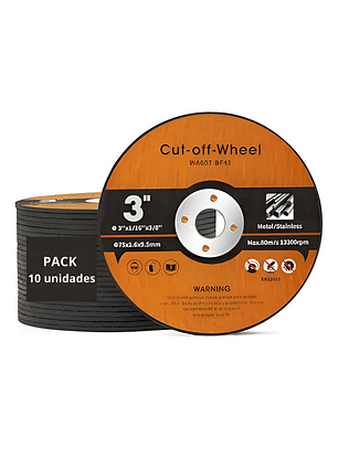 Discos De Corte Para Metal Y Acero Inoxidable - Pack De 10pc