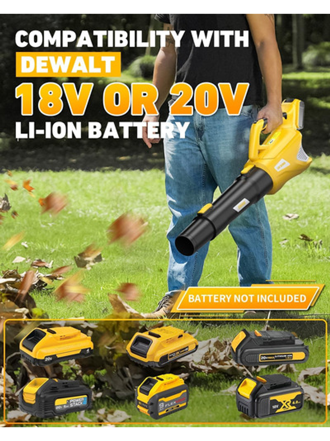 Sopladora Hojas Inalámbrica Compatible Con Bat Dewalt 20v 6