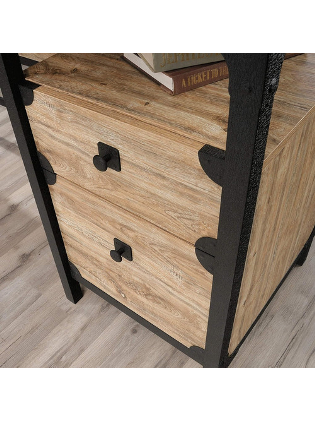 Escritorio Industrial Sauder L Esquinero  152cm 2 Cajones 6