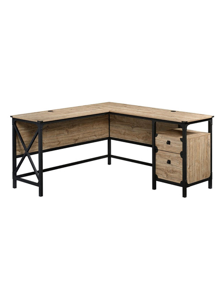 Escritorio Industrial Sauder L Esquinero  152cm 2 Cajones 8