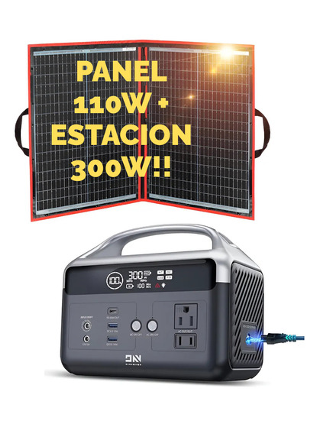 Pack Panel Solar Dokio 110w + Estación Energía Daranener  1