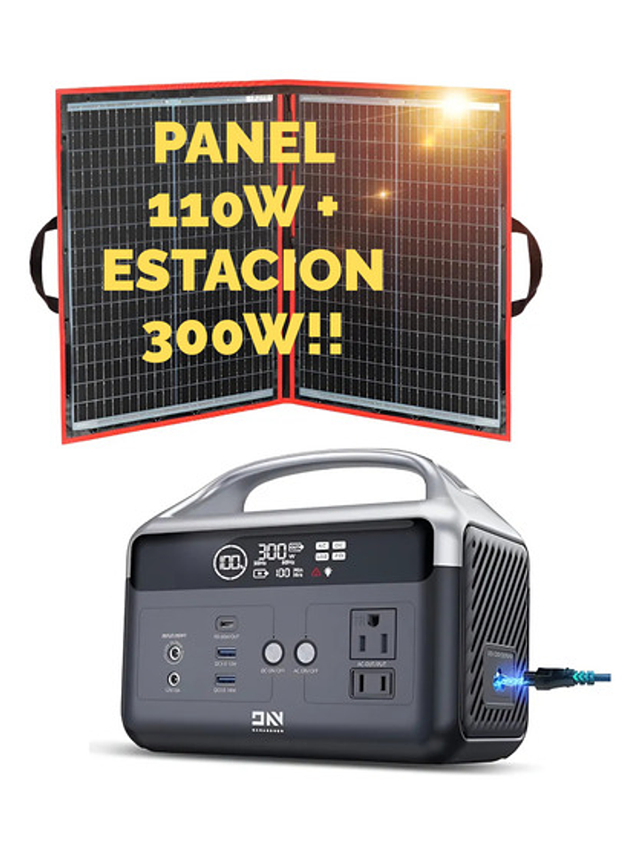 Pack Panel Solar Dokio 110w + Estación Energía Daranener  1
